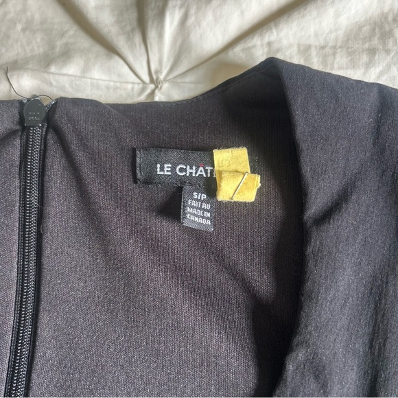 Le Chateau Womens Small Black Ruched Sheath Bodycon Midi Dress - Picture 4 of 5